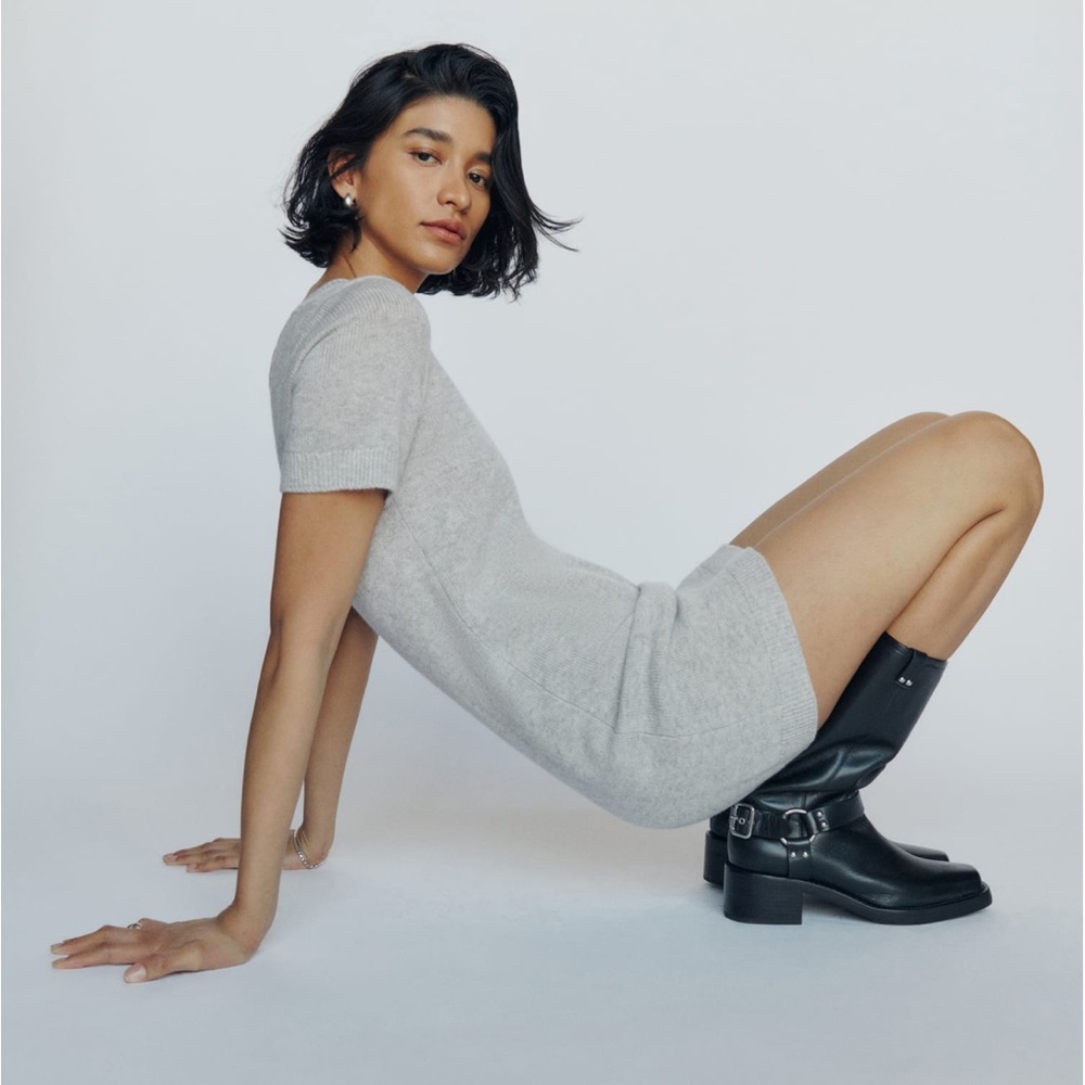 Reformation Bell Cashmere Mini Dress light grey only worn once for photoshoot